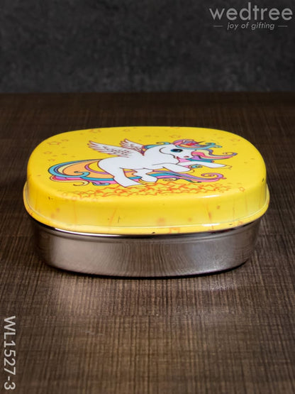 Tiffin Box with Cartoon Engraved - (4.5in X 1in)