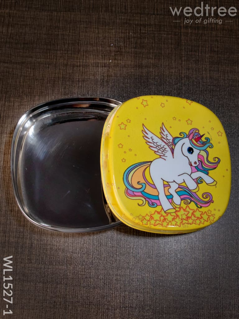 Tiffin Box with Cartoon Engraved - (4.5in X 1in)