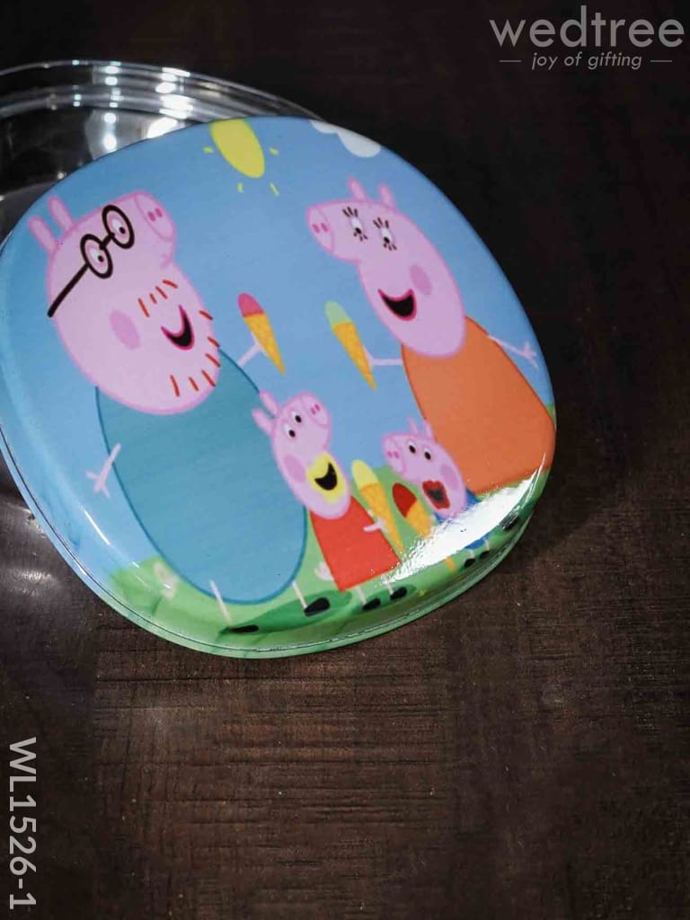 Tiffin Box with Cartoon Engraved - (5in X 1.5in)