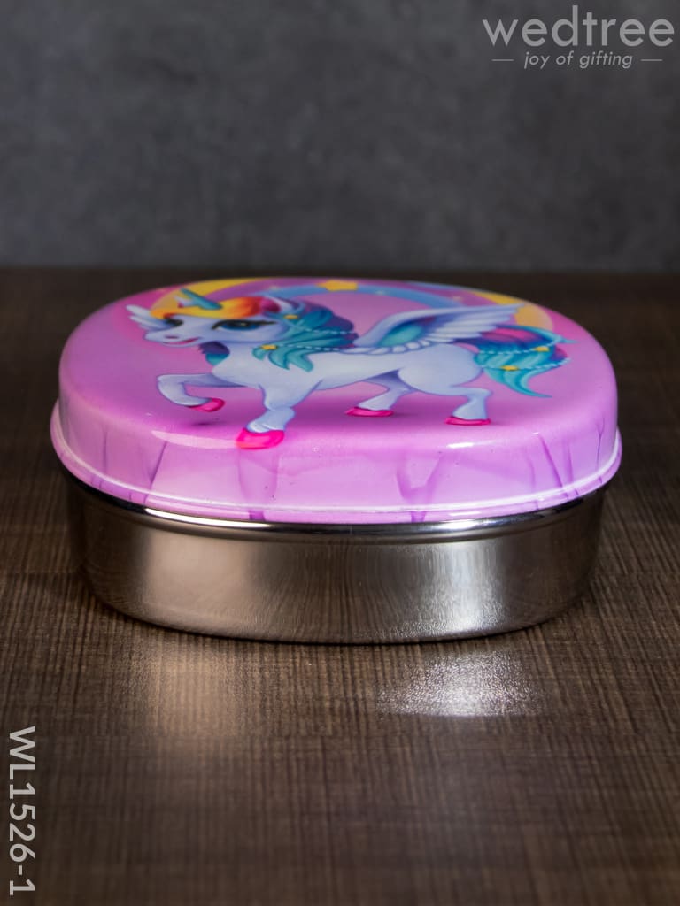 Tiffin Box with Cartoon Engraved - (5in X 1.5in)