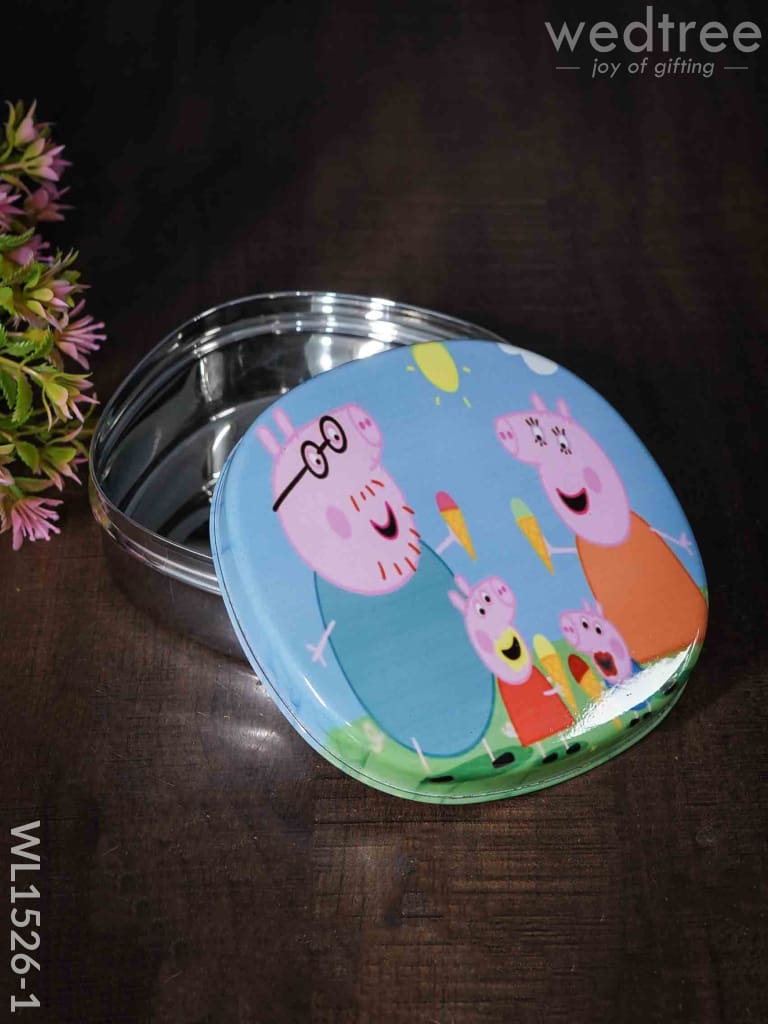 Tiffin Box with Cartoon Engraved - (5in X 1.5in)