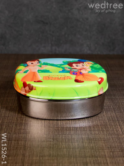 Tiffin Box with Cartoon Engraved - (5in X 1.5in)