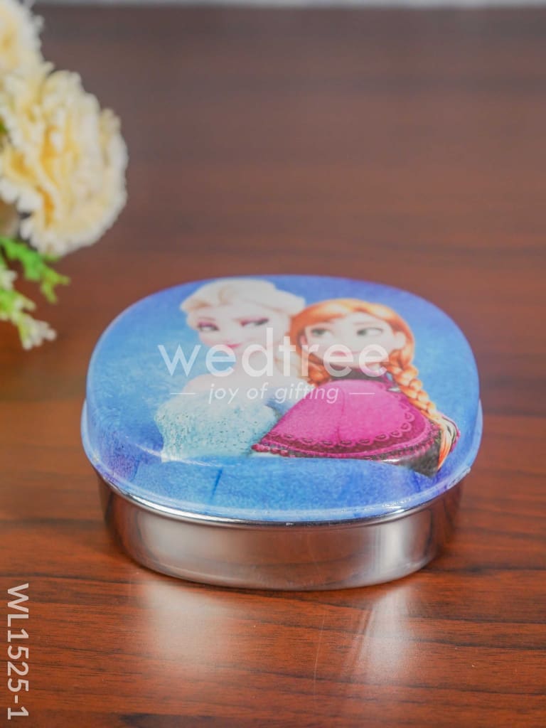 Tiffin Box with Cartoon Engraved - (6in X 2in)