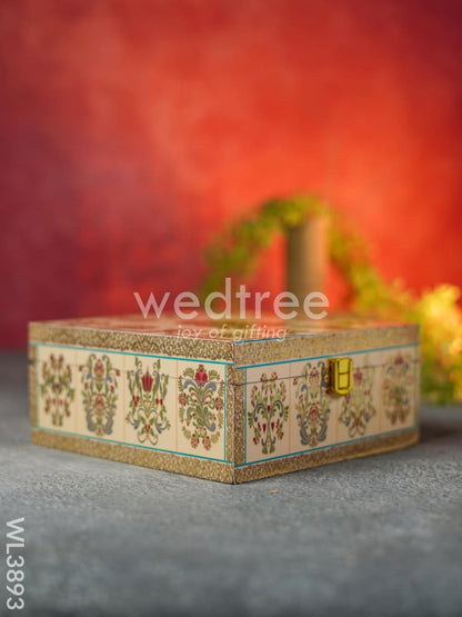 Tree & Peacock Dry Fruit Box with 4 Partitions