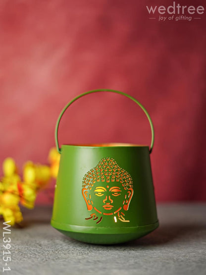 Votive with Buddha Design