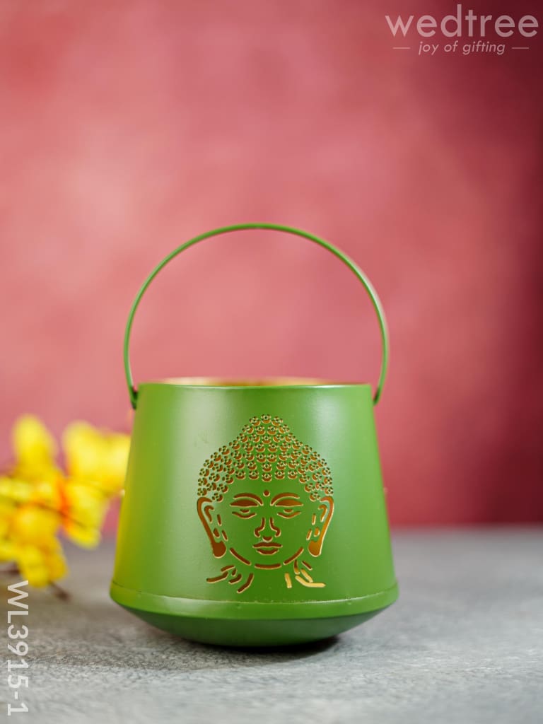 Votive with Buddha Design