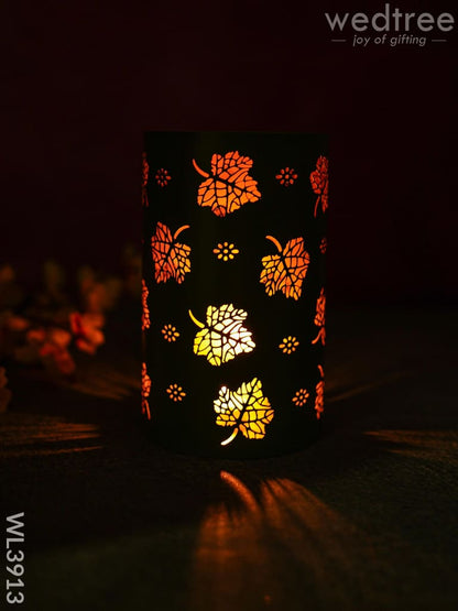 Votive with Leaf Design