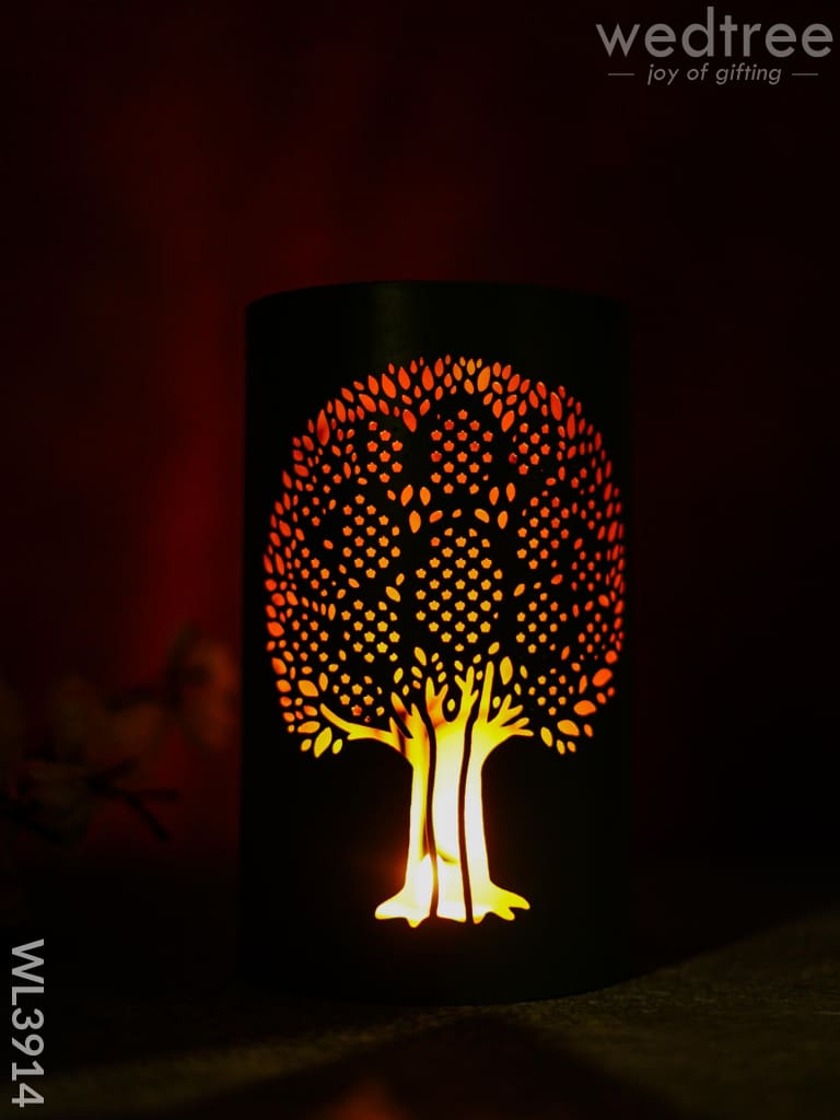 Votive with Tree Design