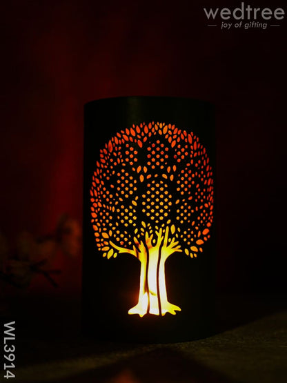 Votive with Tree Design