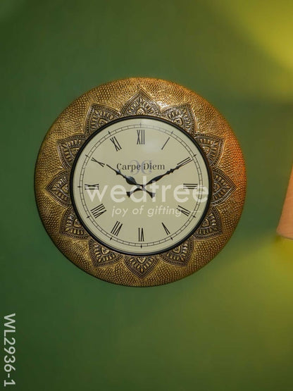 Wall Clock with Floral Design (18 inch)