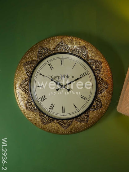 Wall Clock with Floral Design (18 inch)