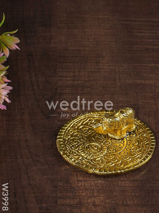 White Metal Agarbathi Stand -Gold Finish