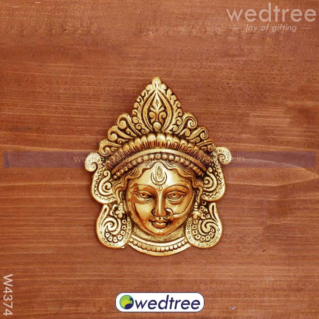 White Metal Amman Face in Gold Finish