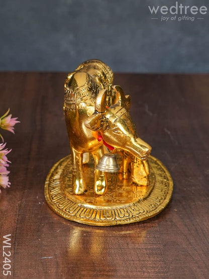 White Metal Cow and Calf - Krishna