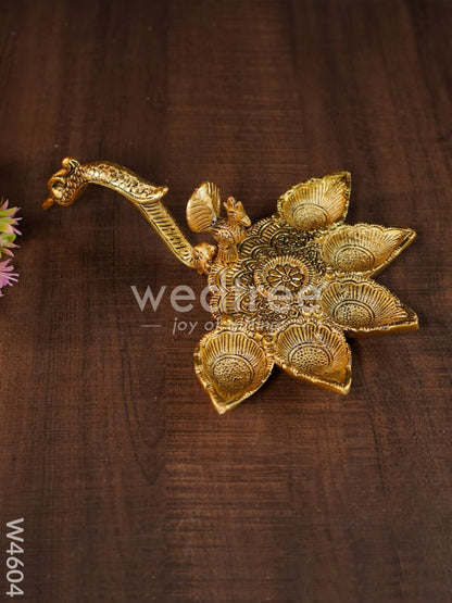 White metal gold finish Arati stand