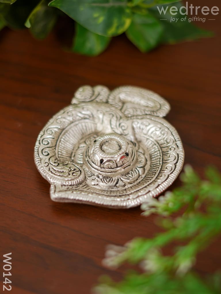 White Metal OM Agarbathi Stand