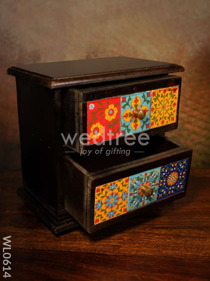 Wooden 2 layered tile drawer box