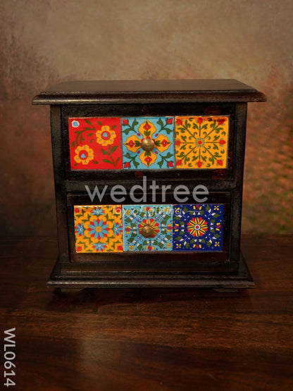 Wooden 2 layered tile drawer box