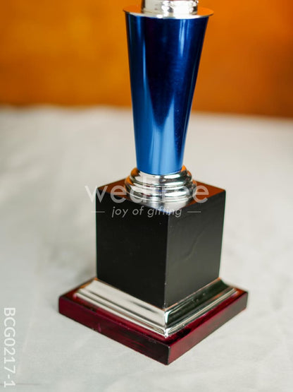 Wooden Blue Trophy with Star