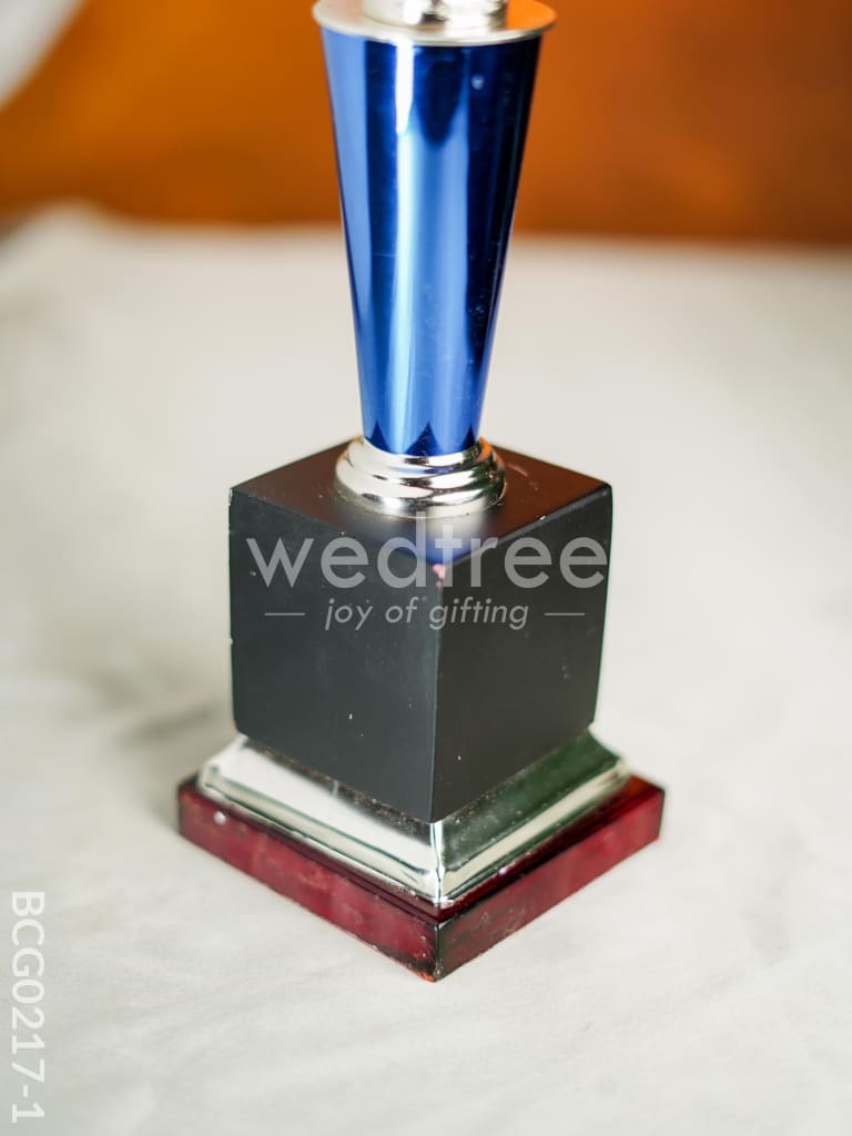 Wooden Blue Trophy with Star - BCG0217