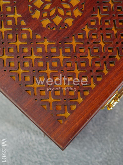 Wooden Floral Engraved Dry Fruit Box