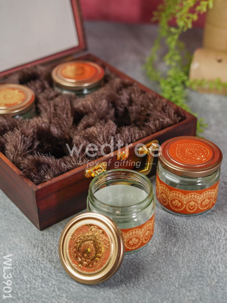 Wooden Floral Engraved Dry Fruit Box