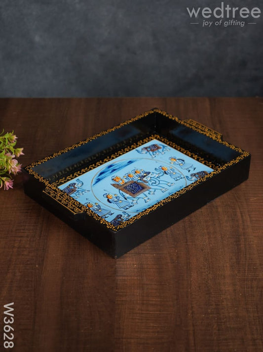 Wooden Hand painted Tray 12 X 9 inch