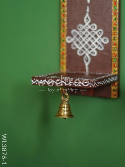 Wooden Handpainted Wall Hanging Diya Stand