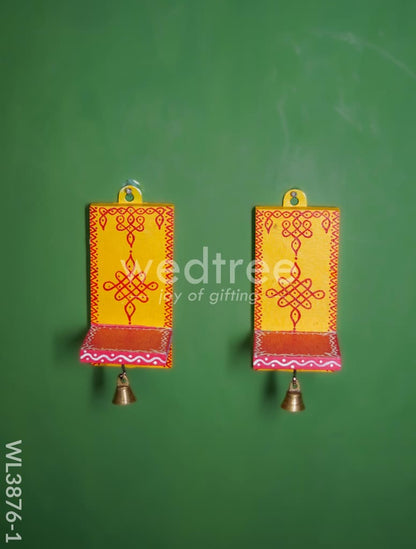 Wooden Handpainted Wall Hanging Diya Stand