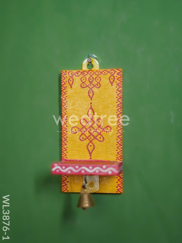 Wooden Handpainted Wall Hanging Diya Stand