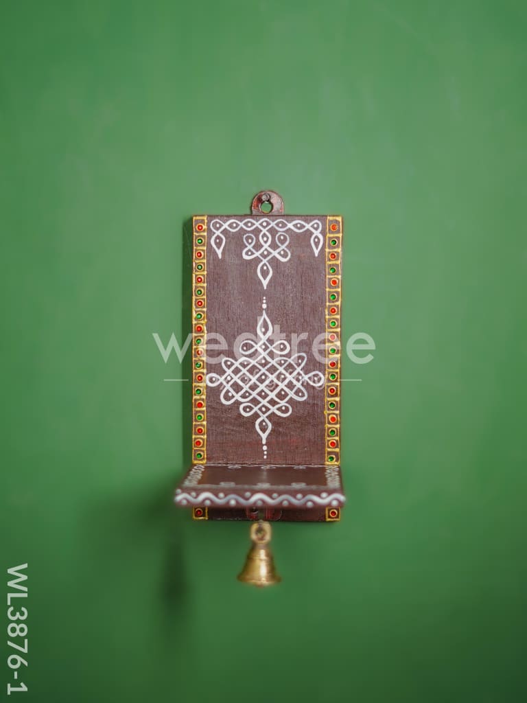 Wooden Handpainted Wall Hanging Diya Stand