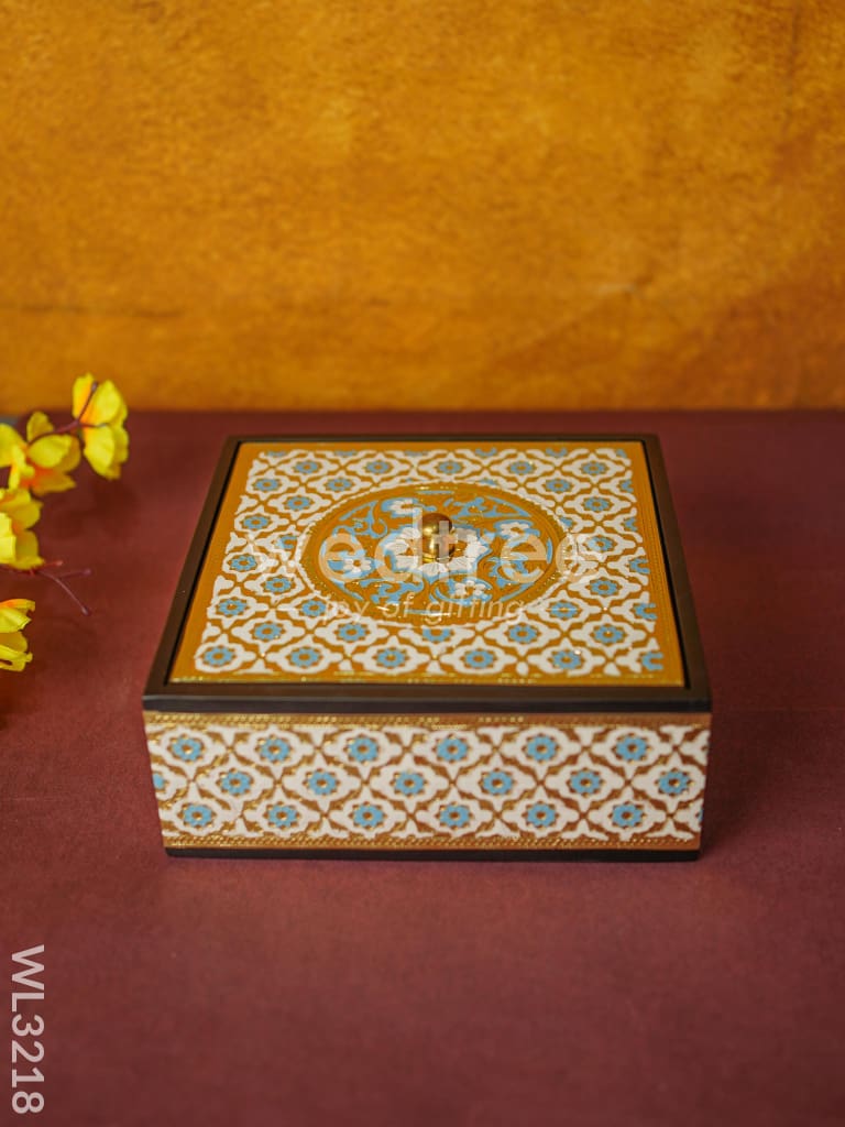 Wooden Meenakari Dry Fruit Box