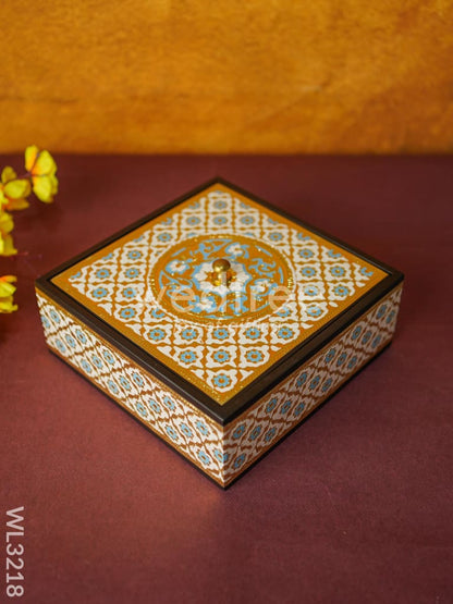 Wooden Meenakari Dry Fruit Box