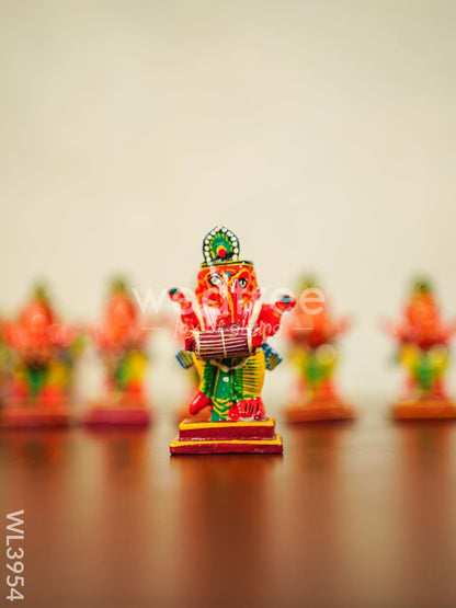 Wooden Musical Ganesha - Set of 6