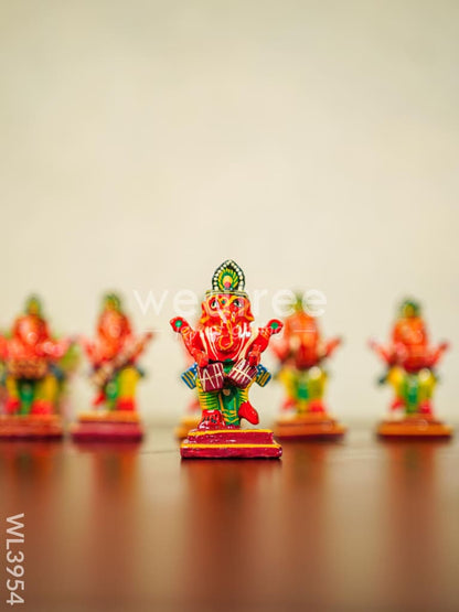 Wooden Musical Ganesha - Set of 6