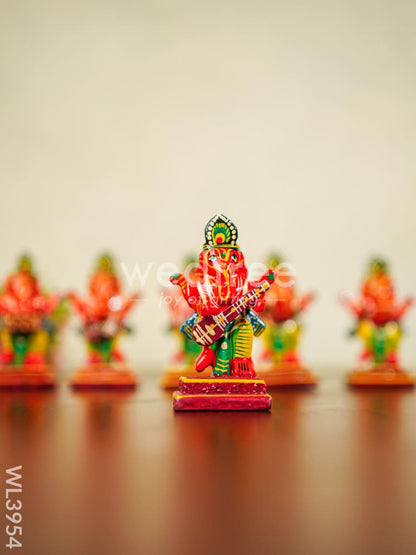 Wooden Musical Ganesha - Set of 6