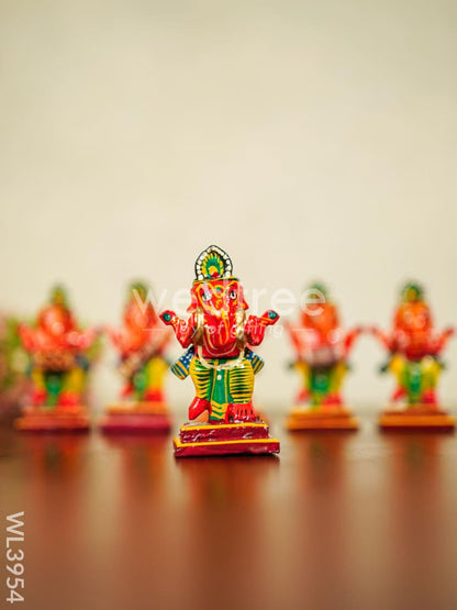 Wooden Musical Ganesha - Set of 6