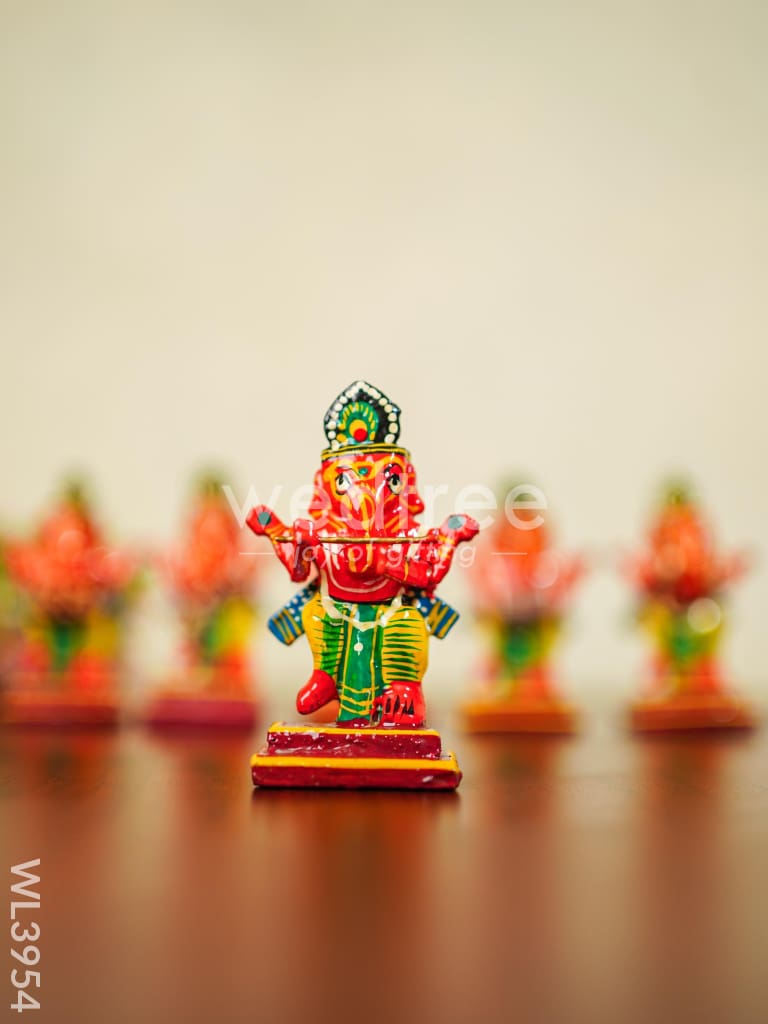 Wooden Musical Ganesha - Set of 6