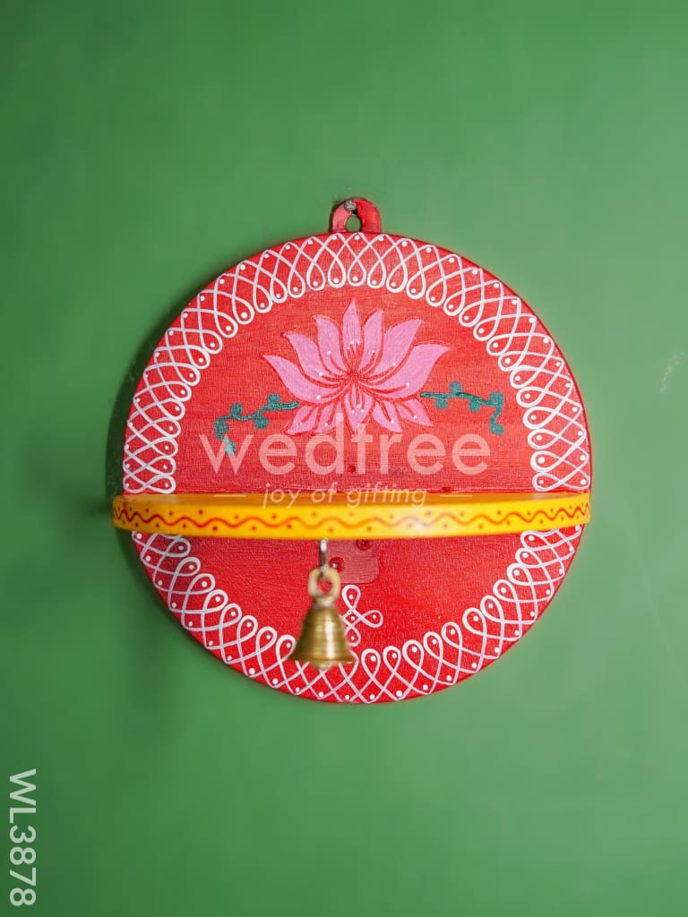 Wooden Round Wall Hanging Diya Stand