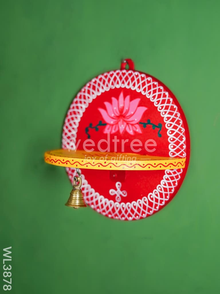 Wooden Round Wall Hanging Diya Stand