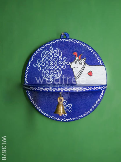 Wooden Round Wall Hanging Diya Stand