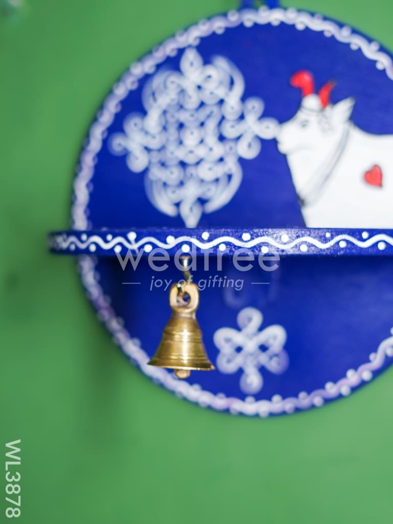 Wooden Round Wall Hanging Diya Stand