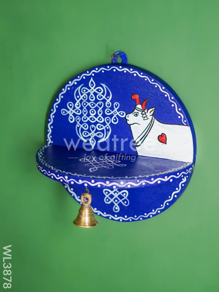 Wooden Round Wall Hanging Diya Stand