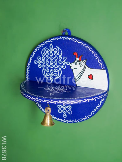 Wooden Round Wall Hanging Diya Stand