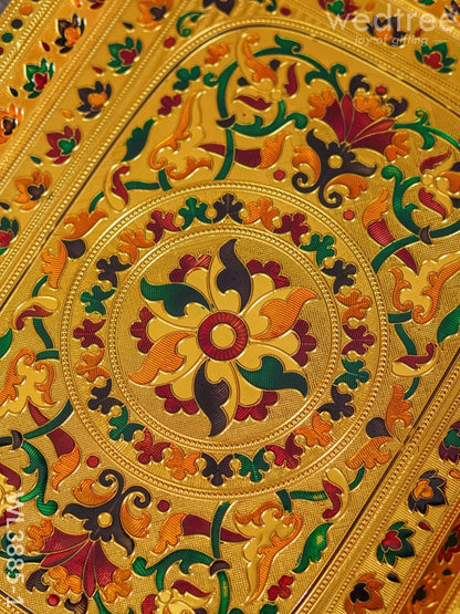 Wooden Tray with Meenakari Design