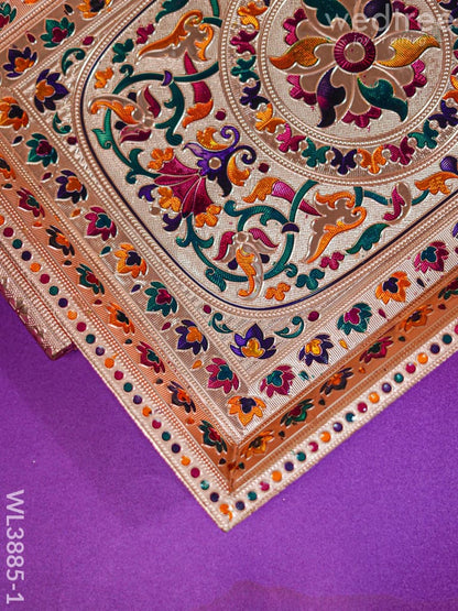 Wooden Tray with Meenakari Design