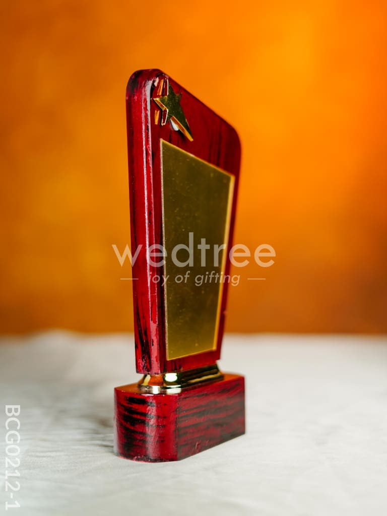 Wooden Trophy with Star - 9.5 inch