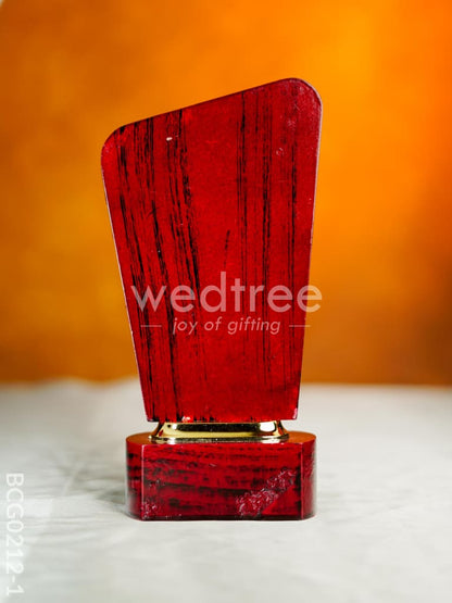 Wooden Trophy with Star - 9.5 inch