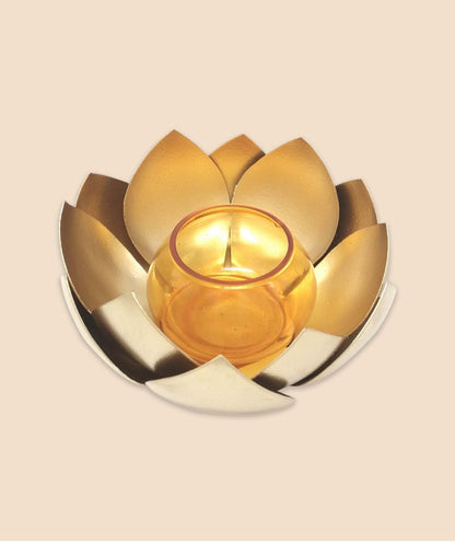 Lotus Tea Light Holder Orange