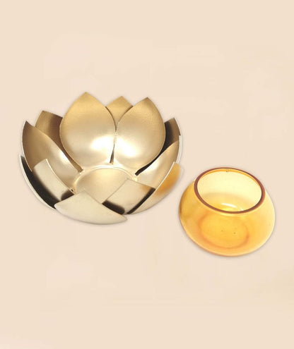 Lotus Tea Light Holder Orange